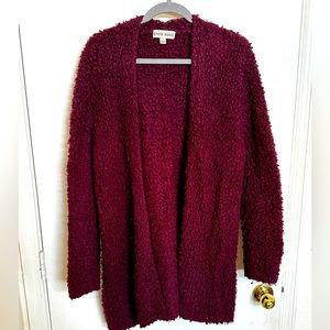 Nubby knit cardigan sweater